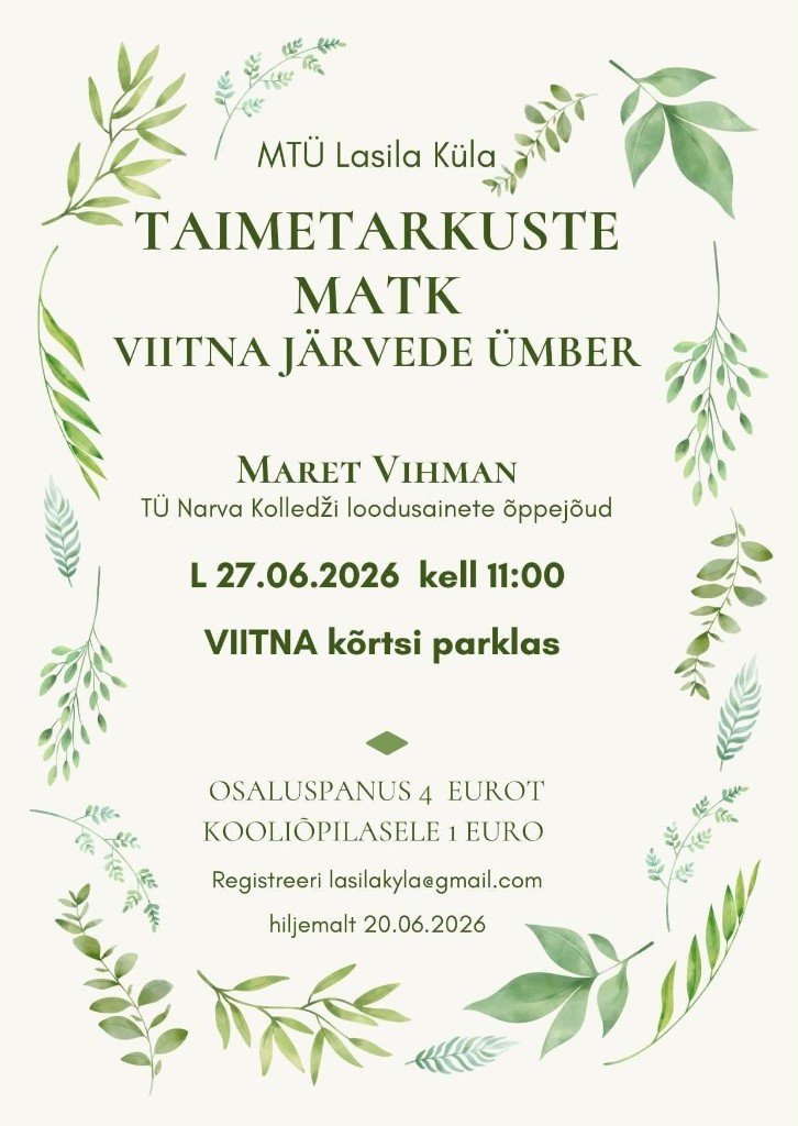 Taimetarkuste matk Viitna järvede ümber 2026